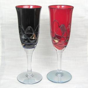 漆器タンブラー　赤と黒　ペア 銀箔入り会津漆塗タンブラー（赤漆・黒漆ペア） 】萩ガラス工房