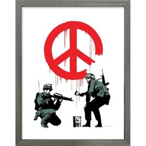 ( アートフレーム ) Banksy Peace Soldiers ポスター アート インテリア 贈り物｜hi-select