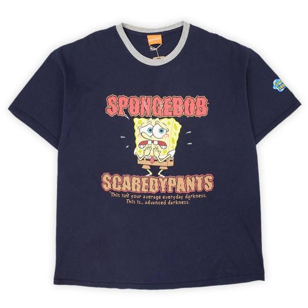 スポンジボブ SPONGE BOB 00s 2000年代 Y2K トリムTシャツ リンガー キャラT...