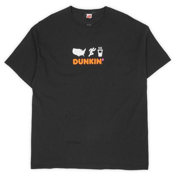 ダンキンドーナツ DUNKIN' DONUTS 00s Y2K 両面プリントTシャツ ロゴ Hane...
