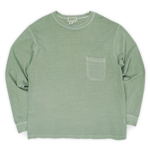 エディーバウアー Eddie Bauer 90s 長袖 ポケットTシャツ 白タグ ロンT 無地 珍品...