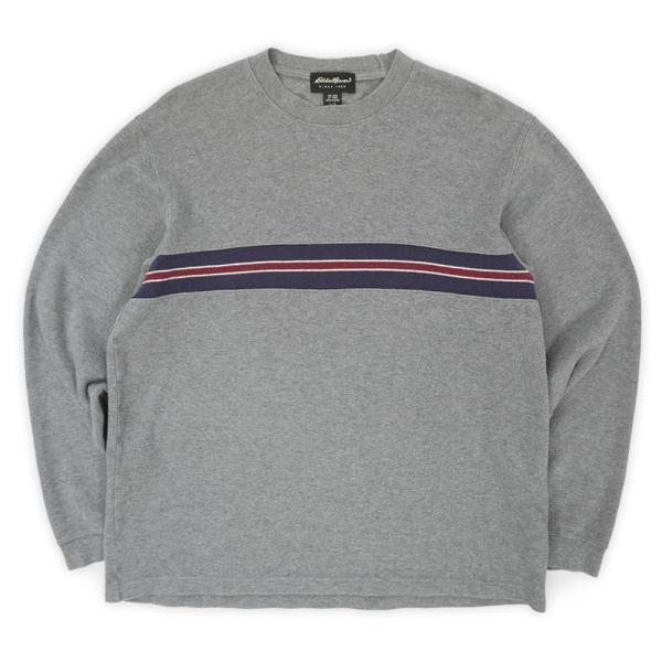 エディーバウアー Eddie Bauer 00s Y2K コットンニット ライン 長袖 ロンT カッ...
