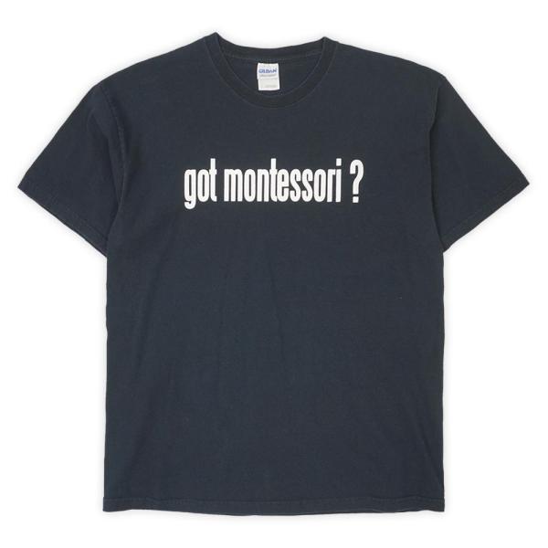 00s got montessori? プリントTシャツ メッセージ GILDANボディ USA M...