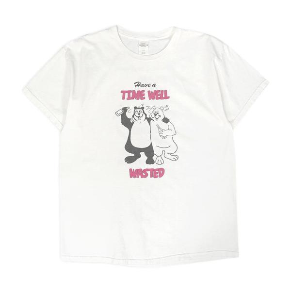 ヘインズ Hanes 00s 両面プリントTシャツ 熊 クマ アニマル イラスト USA ビンテージ...