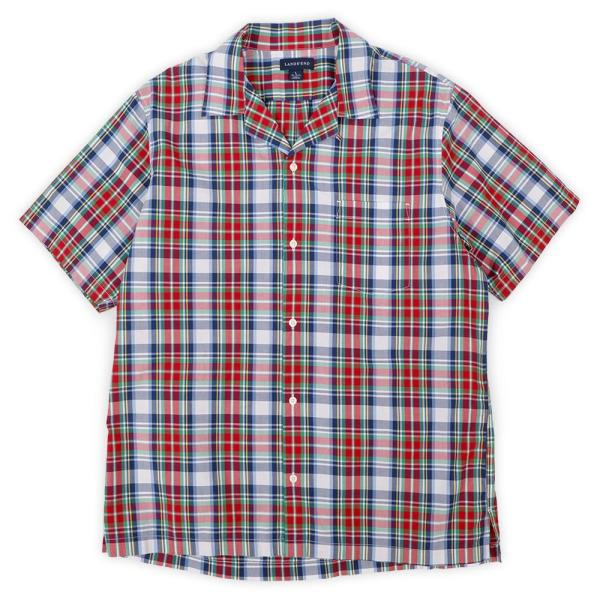 美品 00's ランズエンド LANDS‘ END オープンカラーシャツ 開襟 ボックス USA ヴ...