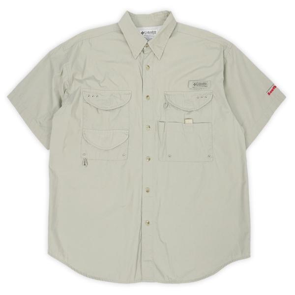 コロンビア Columbia 00s 半袖 フィールドシャツ 企業ロゴ 刺繍 PFG 珍品 ビンテー...