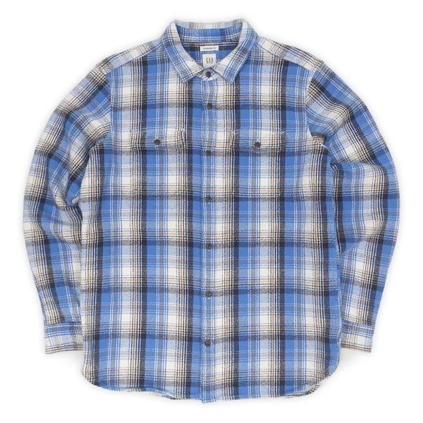 ギャップ GAP 00s Y2K ヘビーネルシャツ マチ付き アメカジ 定番 オールド OLD ビン...