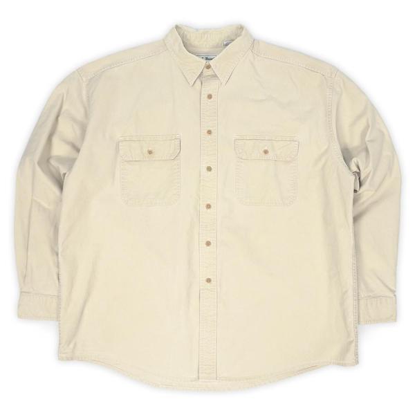 エルエルビーン L.L.Bean 90s キャンバスワークシャツ 無地 珍品 カナダ製 USA ヴィ...