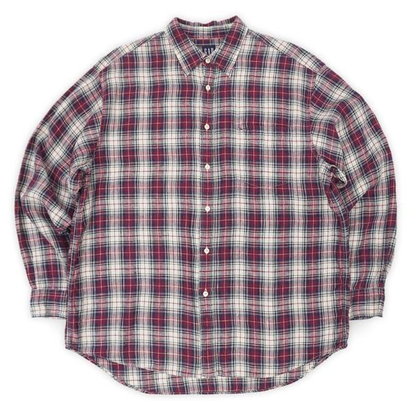 オールドギャップ OLD GAP 00s レギュラカラー リネンシャツ 長袖 Linen アメリカ ...