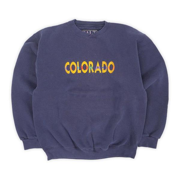 コロラド COLORADO 90s 00s USA製 スーベニアスウェット ロゴ 刺繍 GALT S...