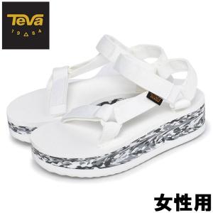 訳あり品 テバ フラットフォーム マーベル 22.0cm US5.0 ホワイト 1016266 女性用 TEVA FLATFORM MARBLED (tv302)