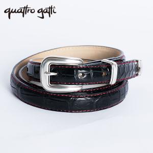 quattro gatti（クアトロガッティ） ベルト ワニ革 クロコダイル