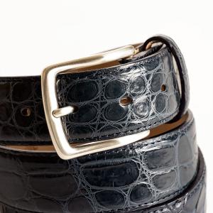 ベルト ワニ革 クロコダイル メンズ 本革 ネ...の詳細画像1