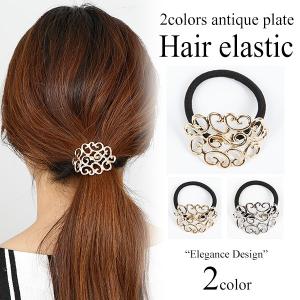 アラベスク　ヘアゴム　アンティークトライバル柄デザインヘアゴム　