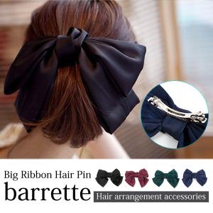バレッタ　リボン　超ビックリボンヘアバレッタヘアピンアクセサリー