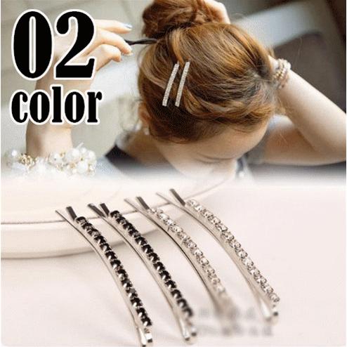 ヘアピン　べっこう風orラインストーンシンプルヘアピン  プチプラ　かわいい　大人　お出かけ　アクセ...