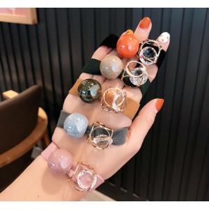 ヘアゴム ビッグビーズとラインストーンバスケット...の商品画像