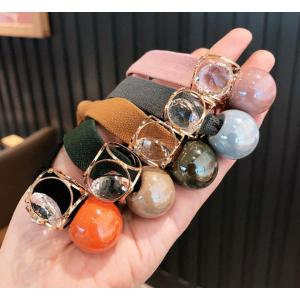 ヘアゴム ビッグビーズとラインストーンバスケッ...の詳細画像1