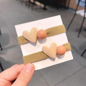 ヘアゴム つやつやハートとマットボールのヘアロ...の詳細画像1