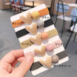 ヘアゴム つやつやハートとマットボールのヘアロ...の詳細画像4