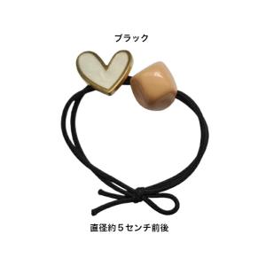 ヘアゴム フェイクストーンとアクティブハートの...の詳細画像2