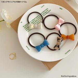 ヘアゴム リボンデザインアセチ素材ヘアゴム 大人...の商品画像