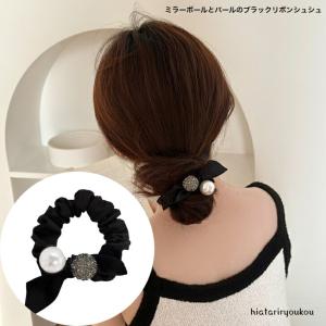 ネコポス可 ヘアーアクセサリー シュシュ シフォンダブル シュシュ