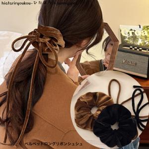 ネコポス可 ヘアーアクセサリー シュシュ シフォンダブル シュシュ