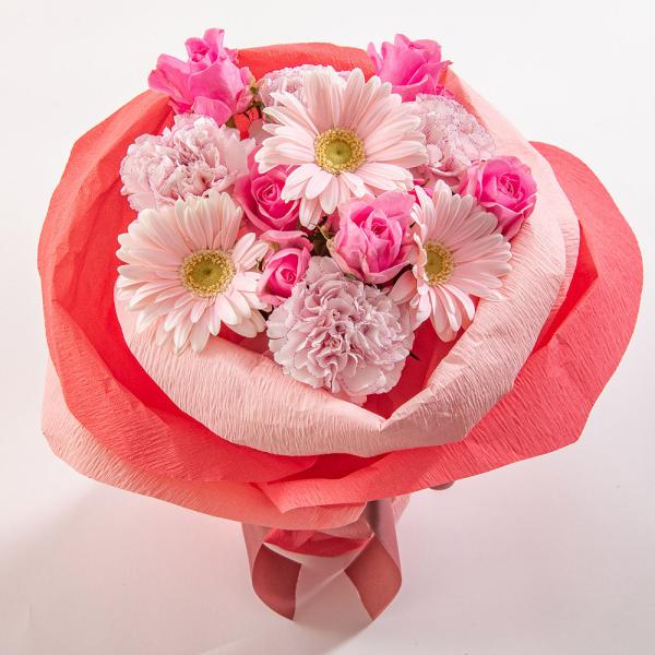 誕生日 花 そのまま飾れるバラの形の花束ペタロ・ローザ「フェミニンピンク」 日比谷花壇 記念日 結婚...