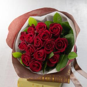 誕生日 花 ギフト プレゼント花束「赤バラ15本ローズブーケ」｜hibiyakadan