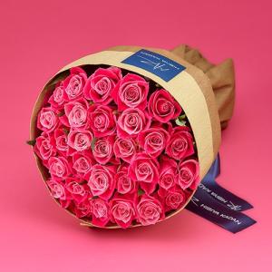 日比谷花壇 30本のピンクバラの花束 アニバーサリーローズ ピンク 記念日