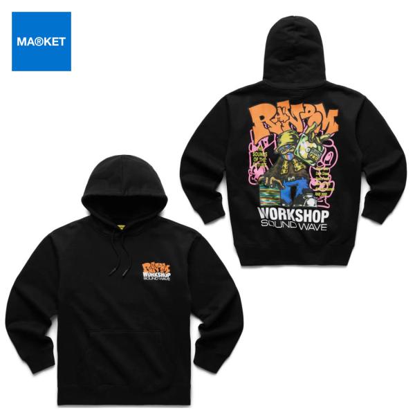 マーケット MARKET SOUNDWAVE HOODIE フーディー パーカー BLACK ブラッ...