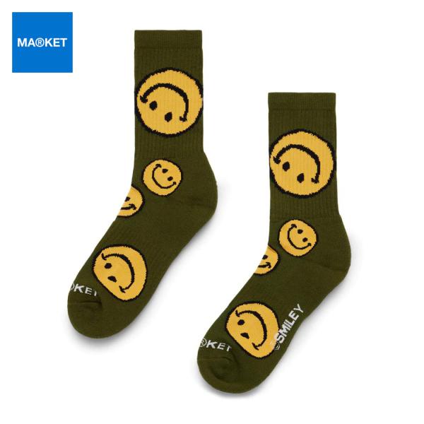 マーケット MARKET SMILEY VINTAGE AOP SOCK ソックス GREEN グリ...