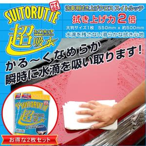 （洗車用拭き上げクロス）スイトルッテ 2枚セット 超吸水 水滴を残さない滑らかな拭き心地｜hid-led-carpartsshop