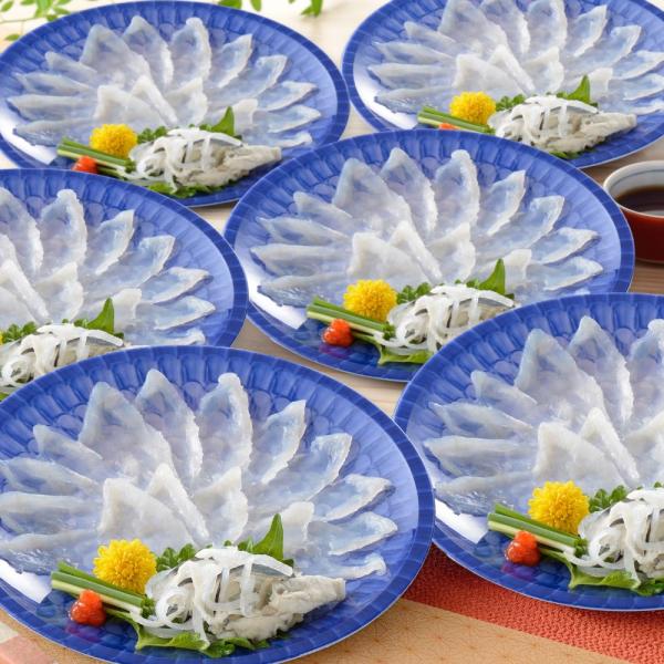 とらふぐ刺身6皿セット約6人前 冷凍 ふぐ刺し 皮 ひれ ギフト お取り寄せ 料理 宅配