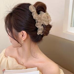 ヘアクリップ フリル バンスクリップ レディース ヘアアレンジ まとめ髪