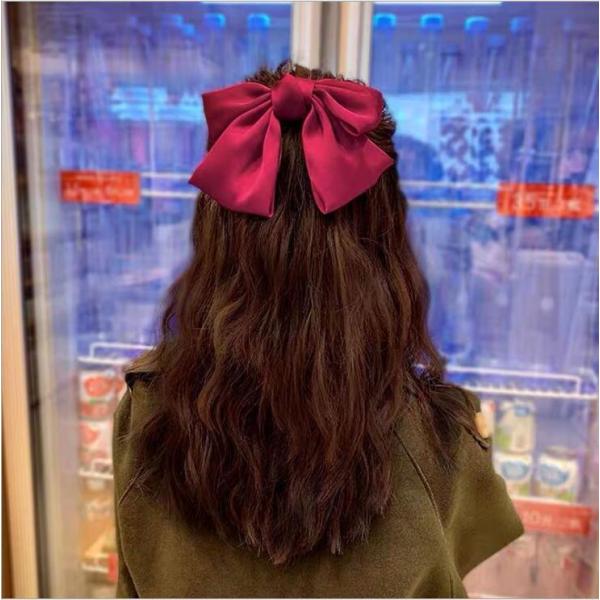 バレッタ　アウトレットふんわりお嬢様風ビッグリボンバレッタ　リボンのずれ、しわ等不良あり　返品交換不...