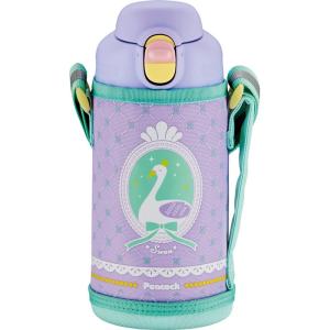 水筒・マグボトル パープル 白鳥 水筒 ピーコック 800ml ピーコック 子供 保冷 ワンタッチ 直飲み 女の子 キッズ ステンレス 広口 魔法瓶 マグボトル 0.8L｜hidarikiki