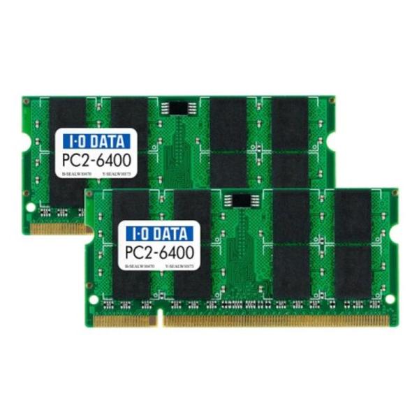 1GBx2 メモリ・RAM I-O DATA PC2-6400(DDR2-800)対応 200ピン ...