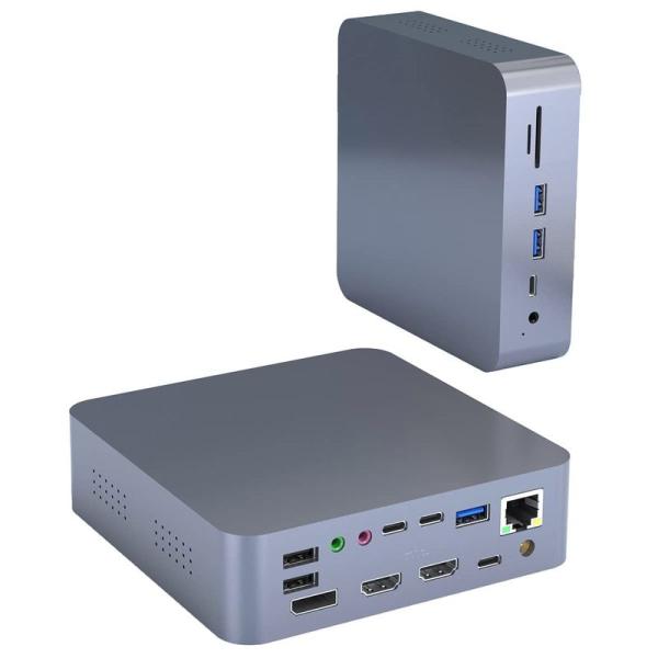 JUSANKO USB C ハブ 19-in-1 4Kディスプレイ ドッキングステーション Mac ...