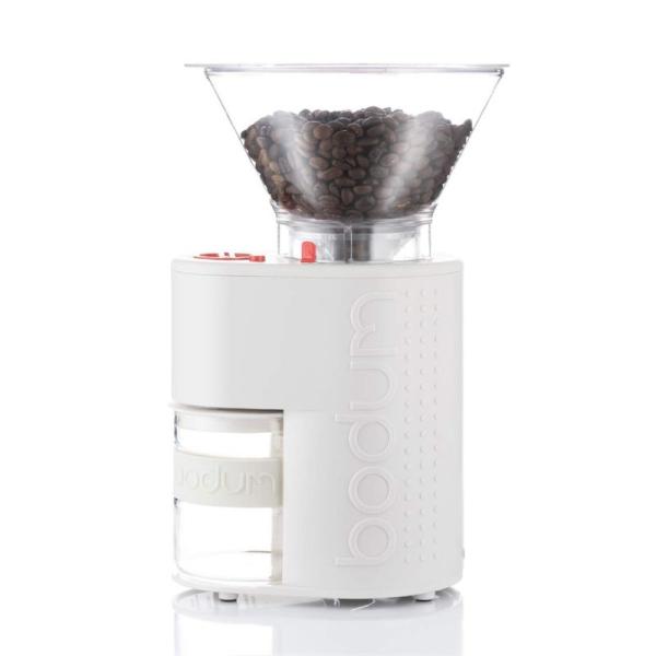 BODUM コーヒーミル BISTRO 電動式コーヒーグラインダー ホワイト コニカル刃 挽きムラ防...