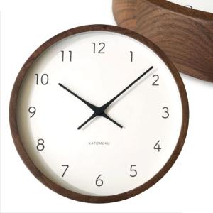 壁掛け時計 ウォールナット 時計 KATOMOKU Muku Clock 7 電波時計 連続秒針ムーブメント km-93RC φ306mm (ウォールナット)｜hidarikiki