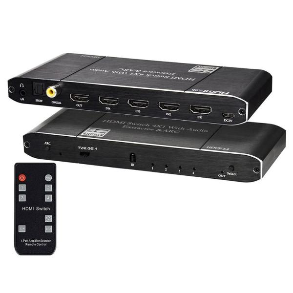 Iseebiz HDMI切替器 4入力1出力 4k60HZ HDR対応 HDMI2.0 HDCP2....