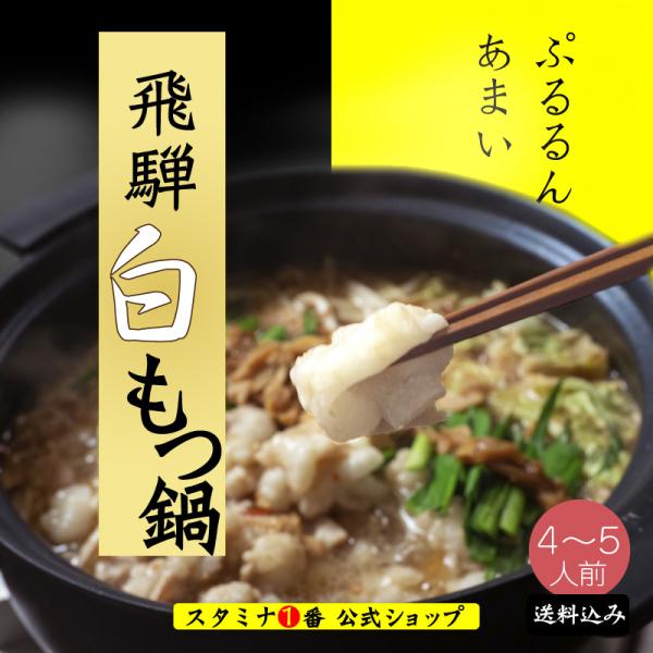 お取り寄せ  飛騨もつ鍋セット スタミナ1番 濃厚 味噌鍋 4-5人前 飛騨牛 ブランド牛 国産もつ...
