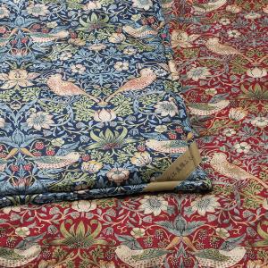 西川 モリスギャラリー 敷きパッド セミダブル 日本製 ピュアモリス いちご泥棒 モリス ギャラリー 敷きパッド(（シングル）100×200cm ブルー): 敷き