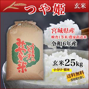 宮城県産 令和5年産 つや姫 玄米 25kg｜ひでひろ商店