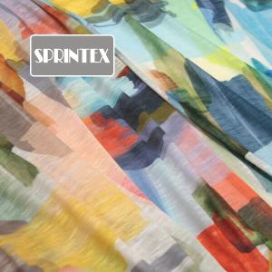 フランス SPRINTEX ポリエステル ムラ糸スラブ天竺ニット