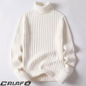 スリム スリム 長袖 リブニット メンズ スト...の詳細画像1