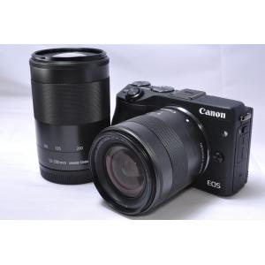 キヤノン Canon ミラーレス一眼 EOS M3 ダブルズームキット ブラック EF-M18-55mm F3.5-5.6 IS STM EF-M55-200mm F4.5-6.3 IS STM 付属  SDカード付き 中古｜hideyoshi-camera