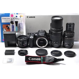 一眼レフカメラ 中古 Canon キヤノン EOS Kiss X10 超望遠 トリプルレンズセット ...